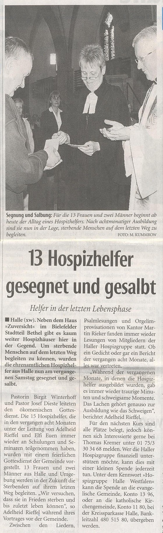 Haller Kreisblatt am 08.05.2007